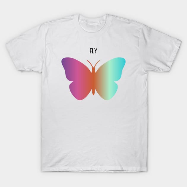 Rainbow butterfly T-Shirt by Mia